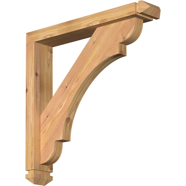 Ekena Millwork Olympic Arts and Crafts Smooth Bracket w/ Offset Brace, Western Red Cedar, 3 1/2"W x 20"D x 20"H BKT0402X20X20OLY03SWR - main